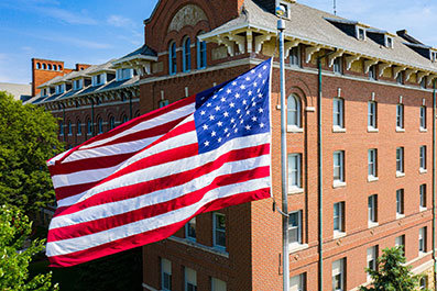 Photo of the American flag. Link to Gifts of Cash, Checks, and Credit Cards. cash.jpg