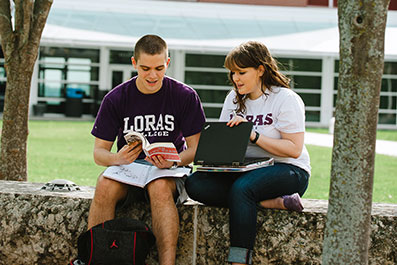Photo of students studying outside. Link to What to Give.